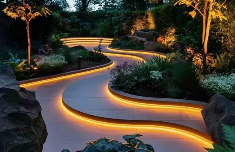 How to Place Solar Lights Around Garden Walkway Design Landscaping for a Magical Evening Look